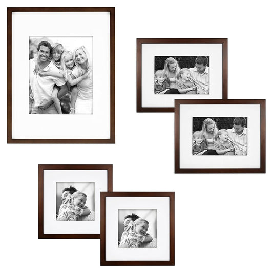 5pc WALNUT GALLERY WOOD FRAME SET C/P 1