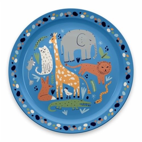 8.2" Kids Rimmed Plate - Jungle Animals Print C/P 12