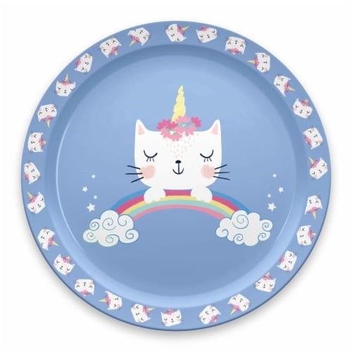 8.2" Kids Rimmed Plate - Unicat Print C/P 12