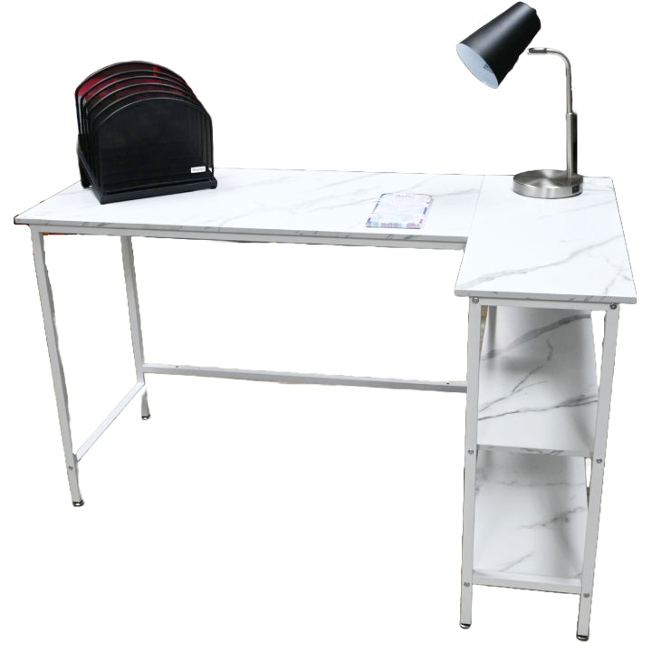 White Marble Desk MDF Metal Legs 50.5"x19.5"x29"h (No UPC, FNSKU Only) C/P 1