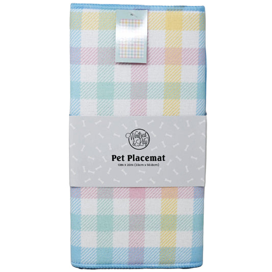 Colorful Gingham Microfiber Pet Placemat C/P 48