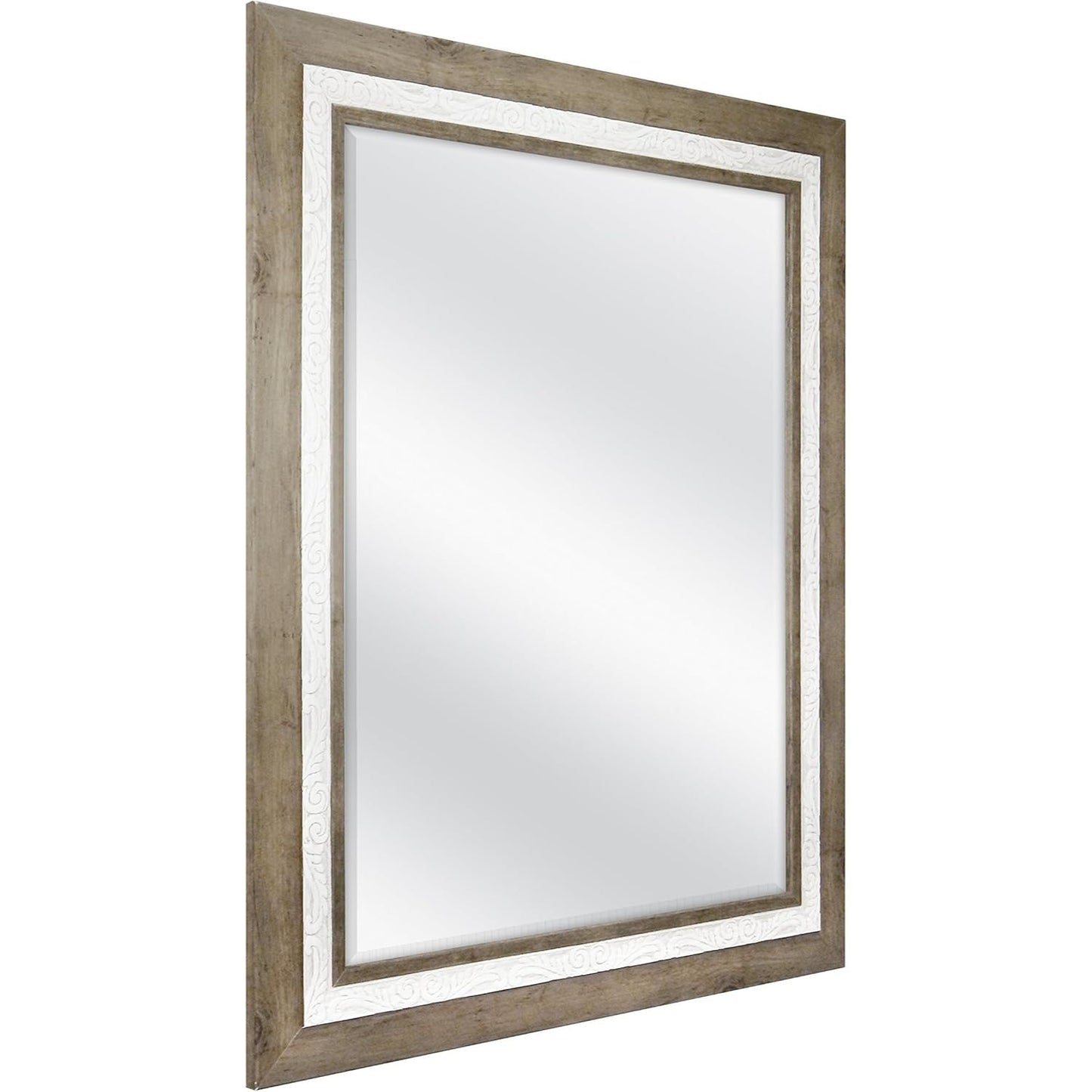 18"x24" MIRROR RUSTIC WOOD WITH WHITEWASH C/P 1