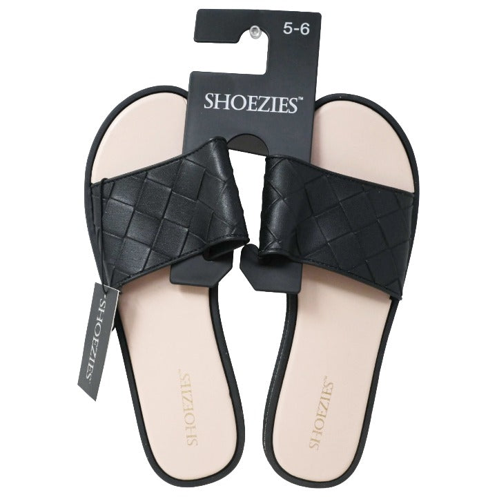 Womens Blk Braid Sandals C/P 24 SHOEZIES