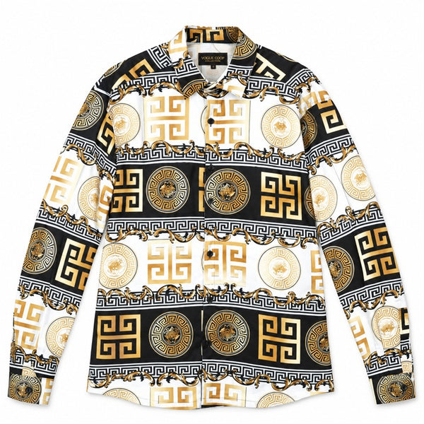 Blk Gld LS Baroque Shirt C/P 60 Drill Clothing Co.