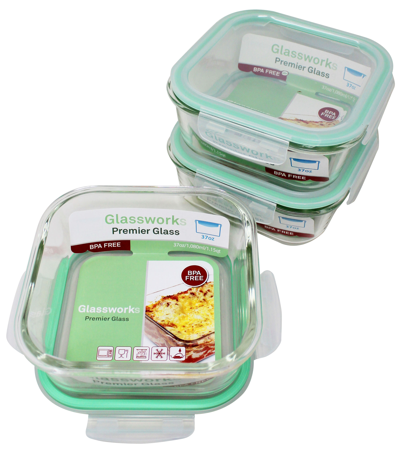1200ml SQUARE GLASS FOOD CONTAINER C/P 18