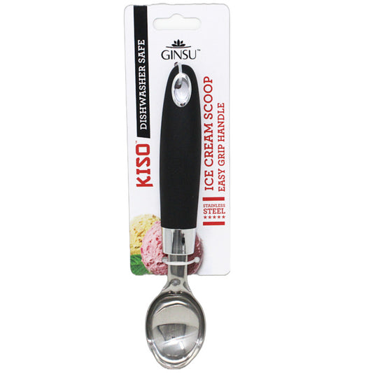 GINSU ICE CREAM SCOOP WITH BLACK EMBOSSED HANDLE C/P 48