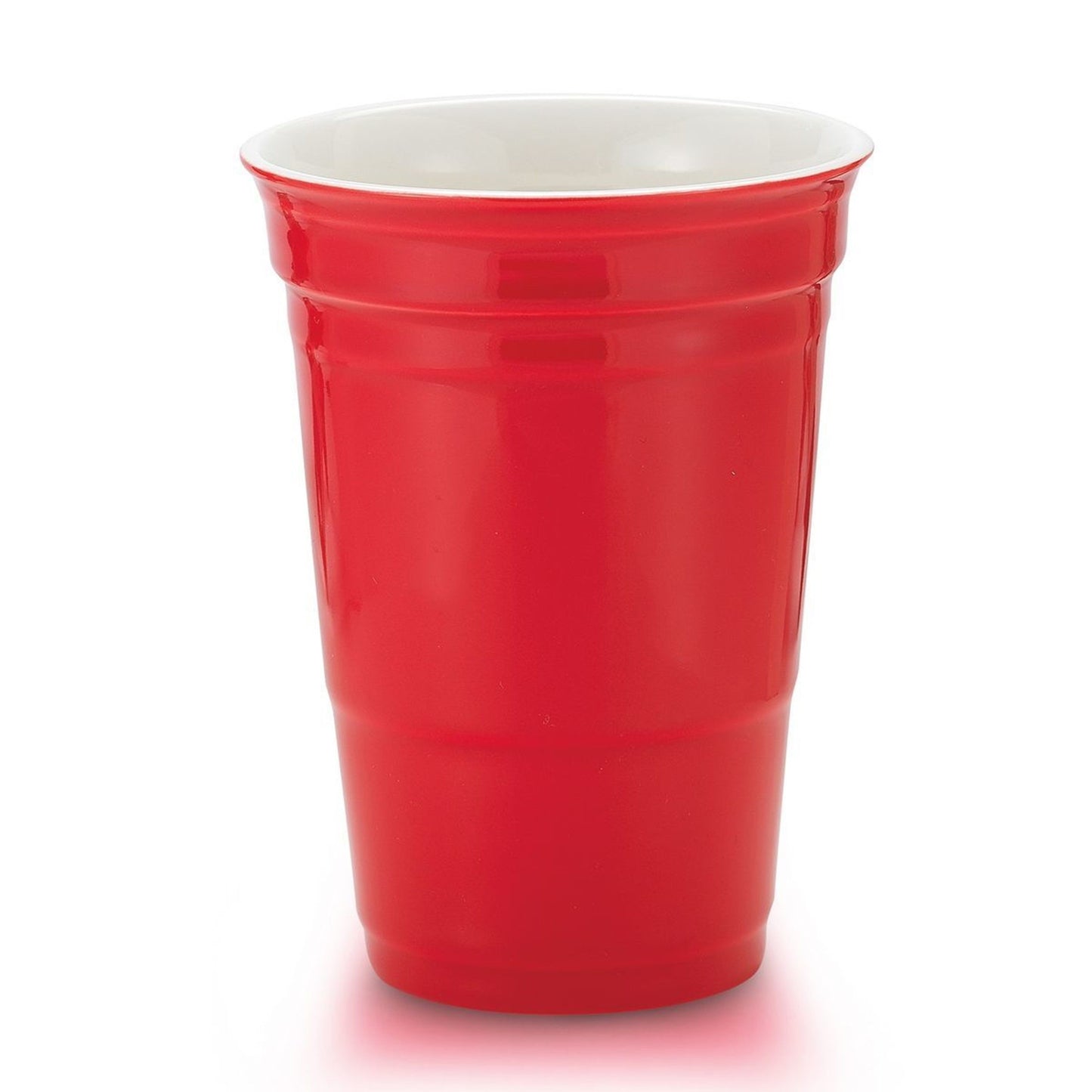 12oz RED CERAMIC DOUBLE WALL PARTY CUP C/P 24