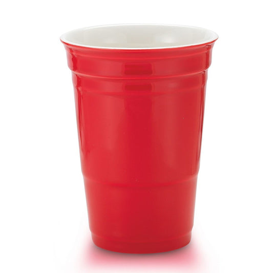 12oz RED CERAMIC DOUBLE WALL PARTY CUP C/P 24