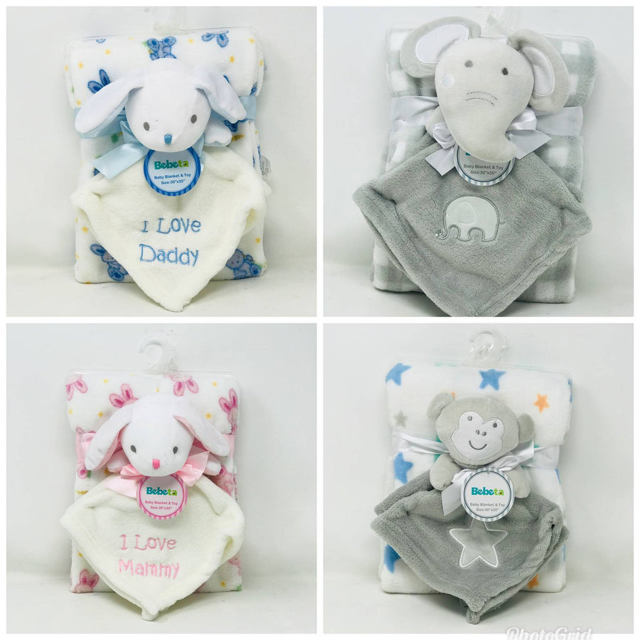 BABY BLANKET WITH TOY, 4 ASST STYLE C/P 12