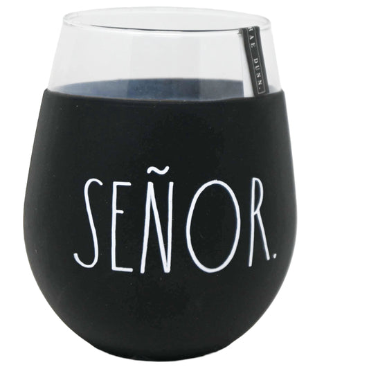 22oz SENOR WINE GLASS WITH BLACK  SILICONE SLEEVE C/P 24