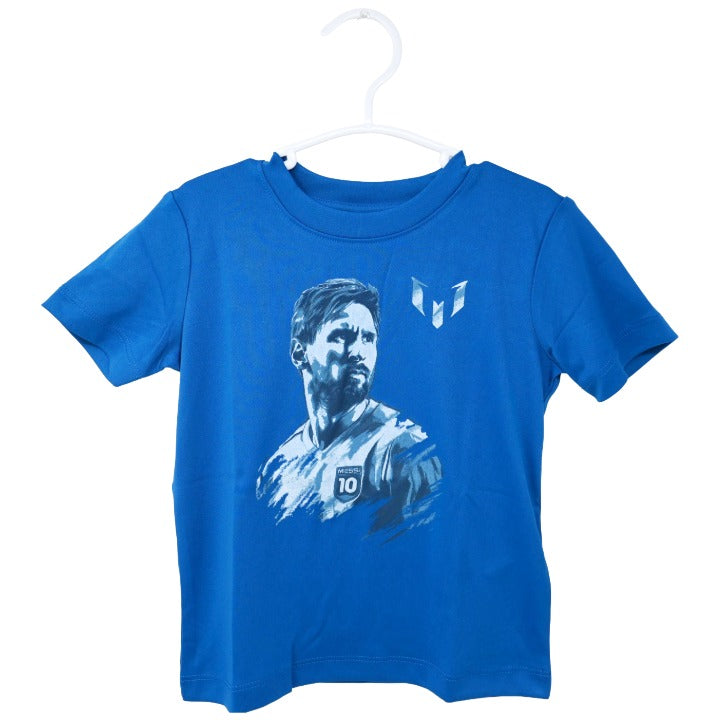 MESSI BLUE DISTRESSED PORTRAIT T-SHIRT 3-ASST SIZE 2T,3T,4T C/P 24