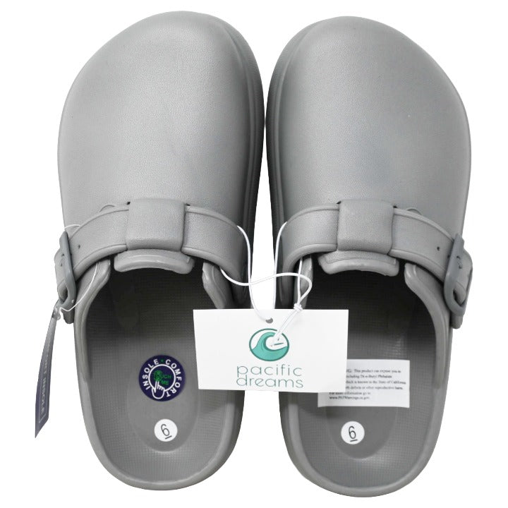 *OUTSIDE OF CA* GRAY WOMEN BUCKLE CLOGS 5-ASST SIZE C/P 15