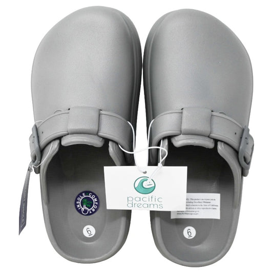 *OUTSIDE OF CA* GRAY WOMEN BUCKLE CLOGS 5-ASST SIZE C/P 15