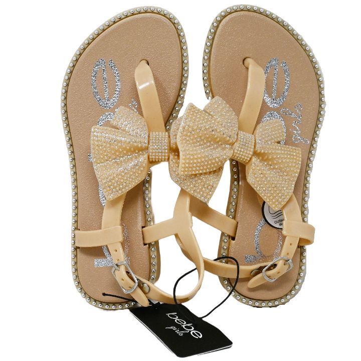 BEBE GIRLS GOLD PCU SANDALS W/RHINESTONE DETAIL ASST SIZE C/P 12