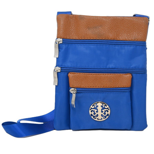 BLUE 3-POCKET CROSSBODY BAG C/P 100