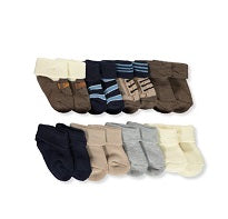 8PK BOYS TERRY FOLD OVER BOOTIES SOCKS C/P 96