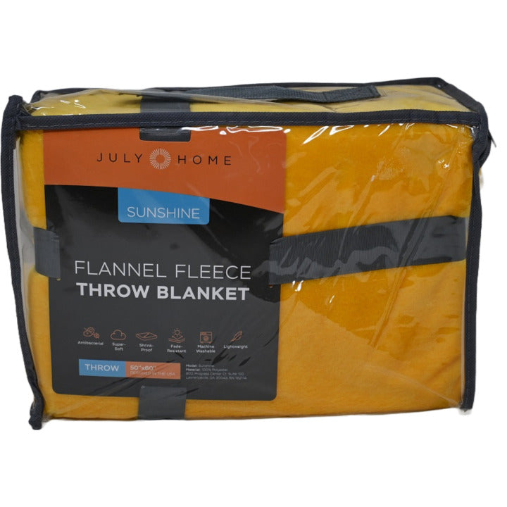 50"x60" SUNSHINE YELLOW THROW BLANKET C/P 12