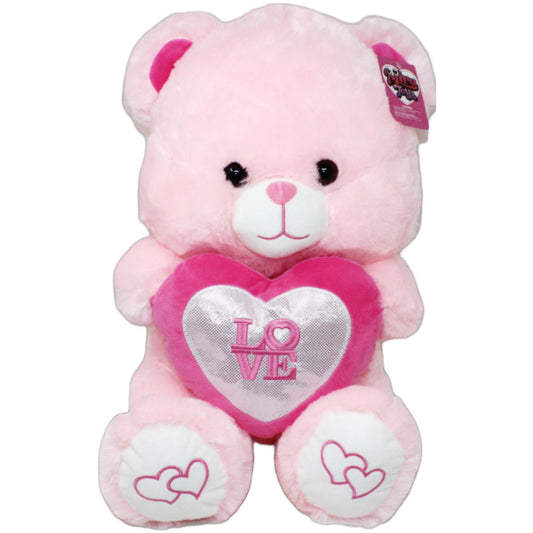 16" PINK BEAR WITH HEART C/P 12