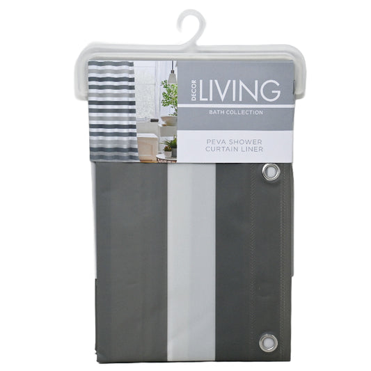 70" X 72" GRAY PEVA SHOWER CURTAIN C/P 12