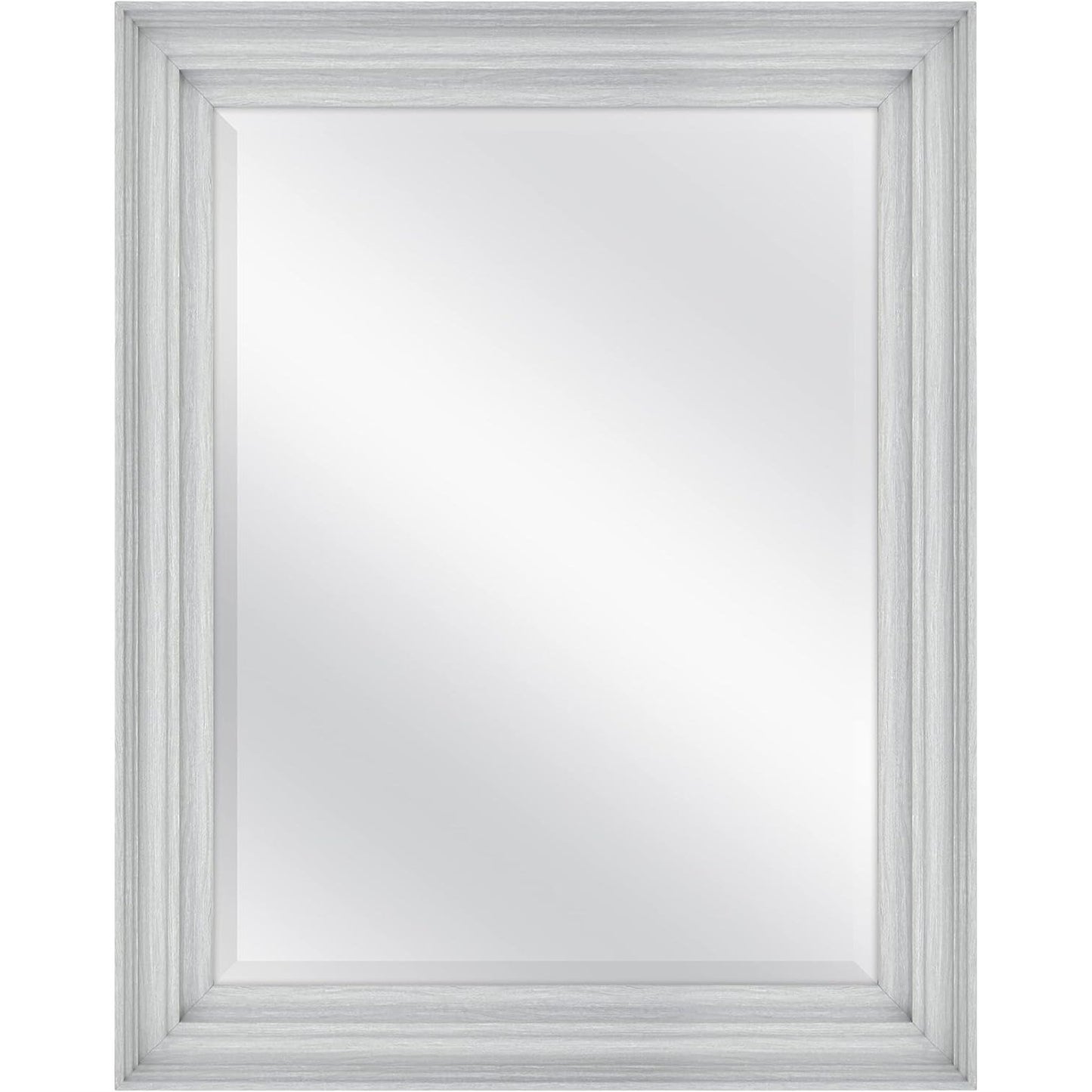 28.66"x34.66" EZRA GRAY WOODGRAIN WALL MIRROR C/P 1