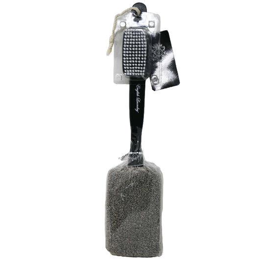 BACK SPONGE & FOOT SCRUBBER SET W/BLACK HANDLE ENGLISH LAUNDRY C/P 24