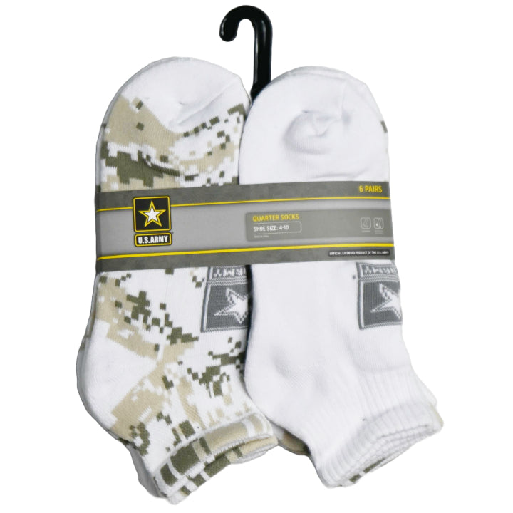 6pk ARMY DIGI CAMO HC QTR SOCKS SIZE 9-11 C/P 60