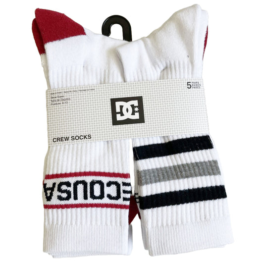 5pk DC MENS HALF CUSHION OVERSIZED LOGO SOCKS SIZE 10-13 C/P 60