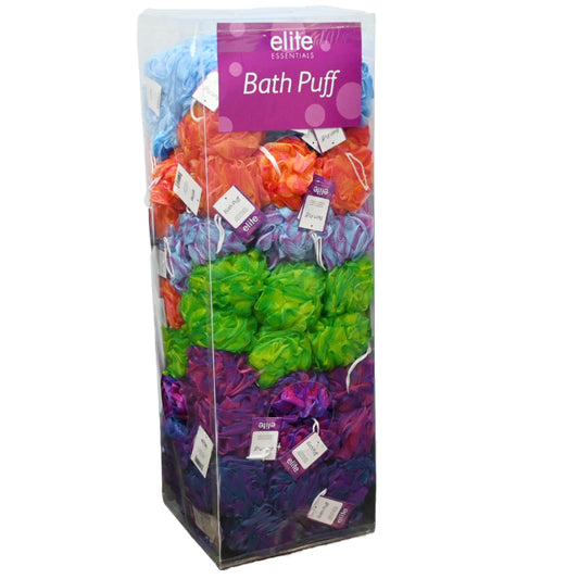 120pc Elite Bath Puff PVC Display C/P 120