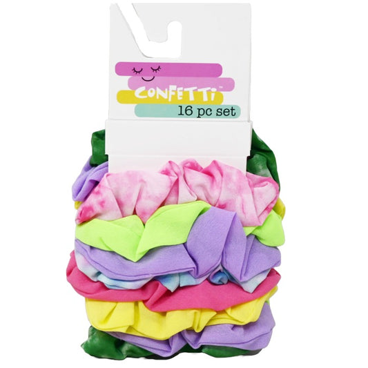 16pc Tie Dye Hair Scrunchie Set Confetti C/P 24