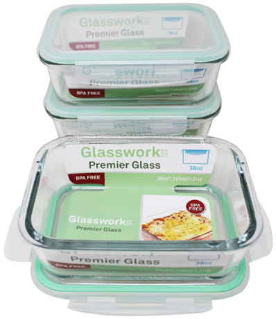 1040ml RECTANGULAR GLASS FOOD CONTAINER C/P 24