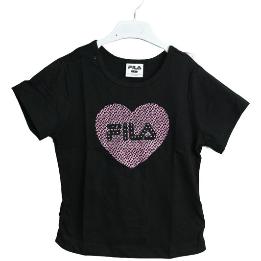 Tod Girls Blk Heart Tee C/P 48 Fila