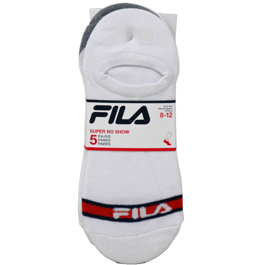 5pk FILA LOGO STRIPE SUPER NS SOCKS SIZE 10-13 C/P 60