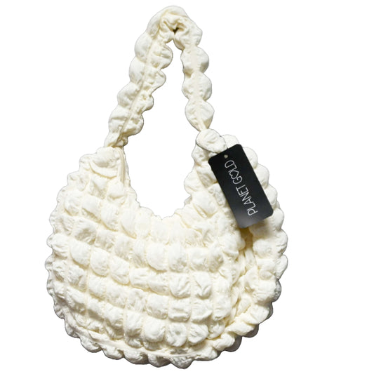 IVORY QUILTED HOBO HANDBAG WITH TOP C/P 12