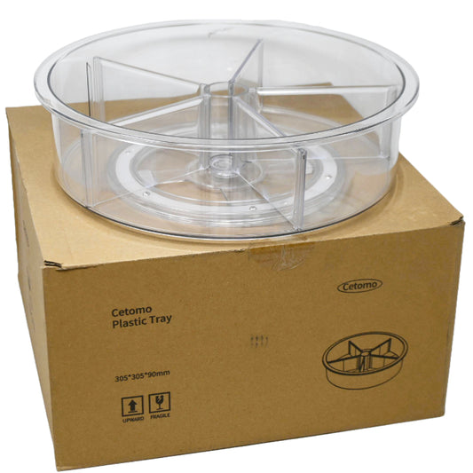 CLEAR LAZY SUSAN W/5 DIVIDERS C/P 8