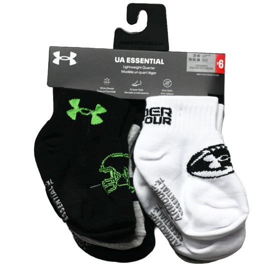 6pk 2T-4T BOYS FOOTBALL ESSENTIAL QTR SOCKS C/P 36