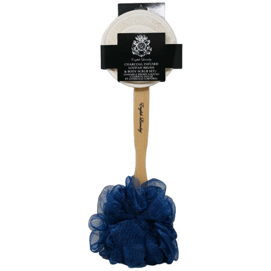 2pc ENGLISH LAUNDRY NAVY LOOFAH & WASH MITT C/P 24