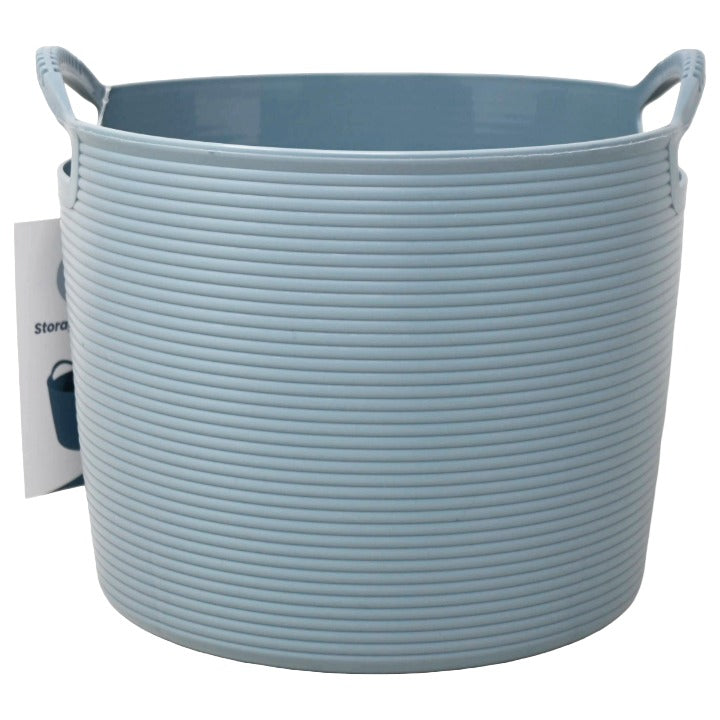 5.2ltr Navy Storage Basket Round C/P 12