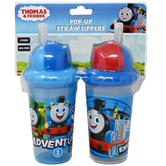 2pk THOMAS & FRIENDS SIPPER CUPS W/STRAW C/P 72