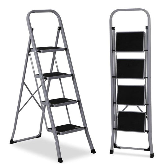 Grey 4-Step Ladder Folding w/Handle (No UPC) HB Tower C/P 1