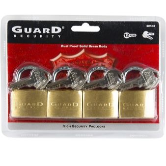 4pk 1-1/2" SOLID BRASS PADLOCK C/P 24