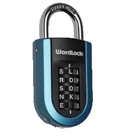 WORDLOCK BLUE VERTICAL PADLOCK C/P 48