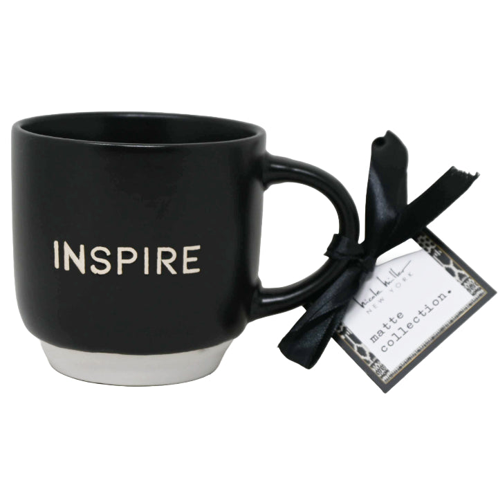 Matte Mug with Debossed "Inspire" on Outside wContrast Foot Nicole Miller C/P 36
