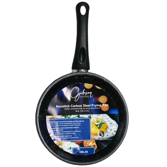8" GH DELHI BLACK/GREY SPECKLE FRYING PAN W/BAKELITE HANLDE C/P 12