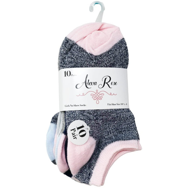 *NO USA* Girls 6-8+ Marled 10pk Alexa  Rose Socks C/P 30