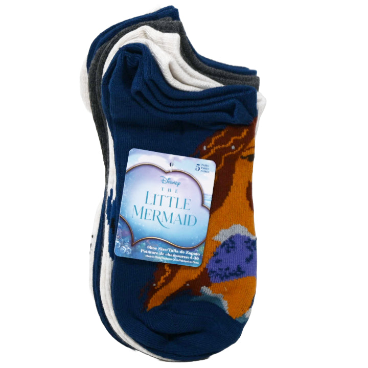 5pk LITTLE MERMAID GOOD & EVIL NS SOCKS SIZE 9-11 C/P 12