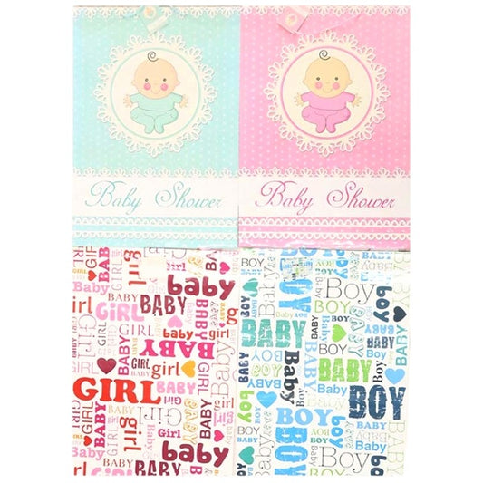 4 Asst XL Baby Shower Gloss Bag   C/P 120