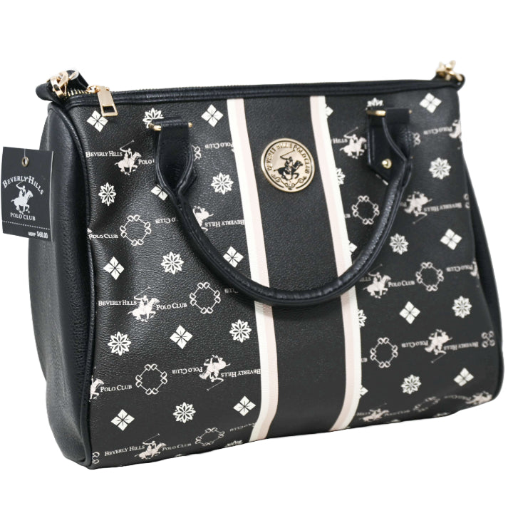 BHPC BLACK SATCHEL HANDBAG W/TOP ZIPPER C/P 12