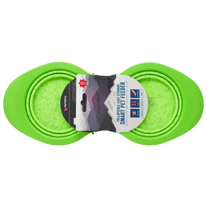 PET FEEDER SILICONE COLLAPSIBLE GREEN C/P 48