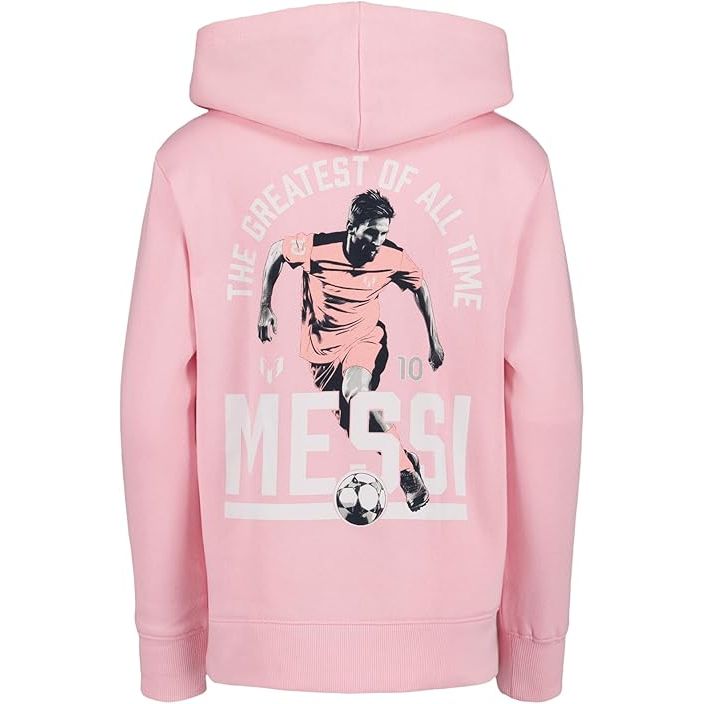 BOYS PINK MESSI THE GOAT PULLOVER HOODIE 3-ASST SIZE 2T,3T,4T C/P 24