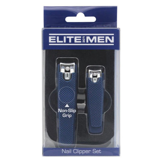 2pc NAIL CLIPPER SET W/BLUE SOFT TOUCH GRIP C/P 72